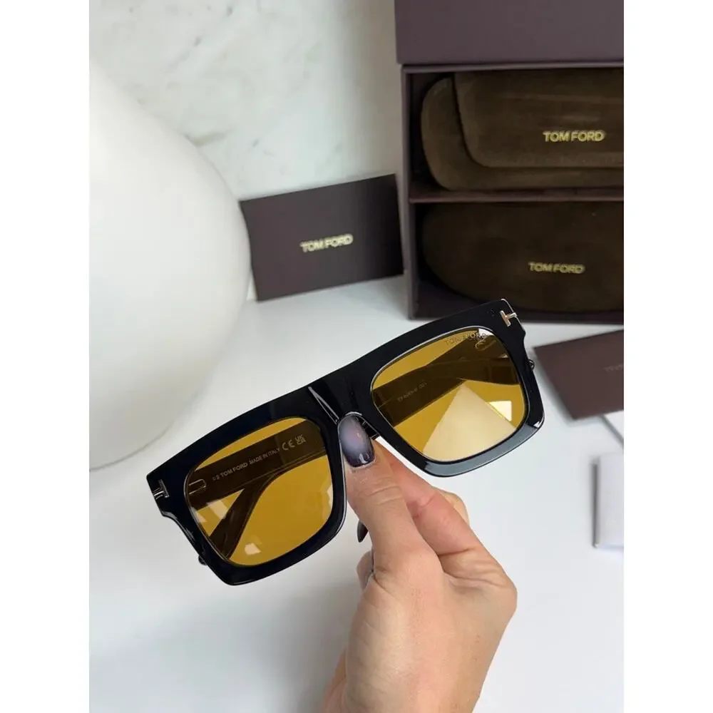NEW Tom Ford FT6068-B Fausto Clip On Bluelight Frames in Black Yellow